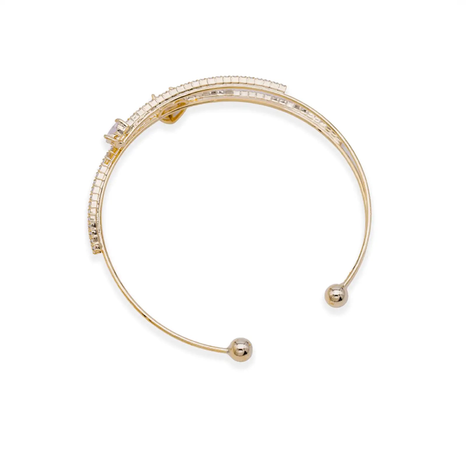 Armreif goldfarben mit Herzen und Zirkonia