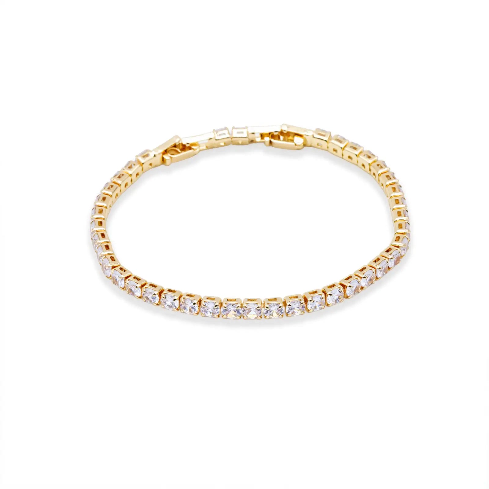 Tennisarmband goldfarben mit Zirkonia