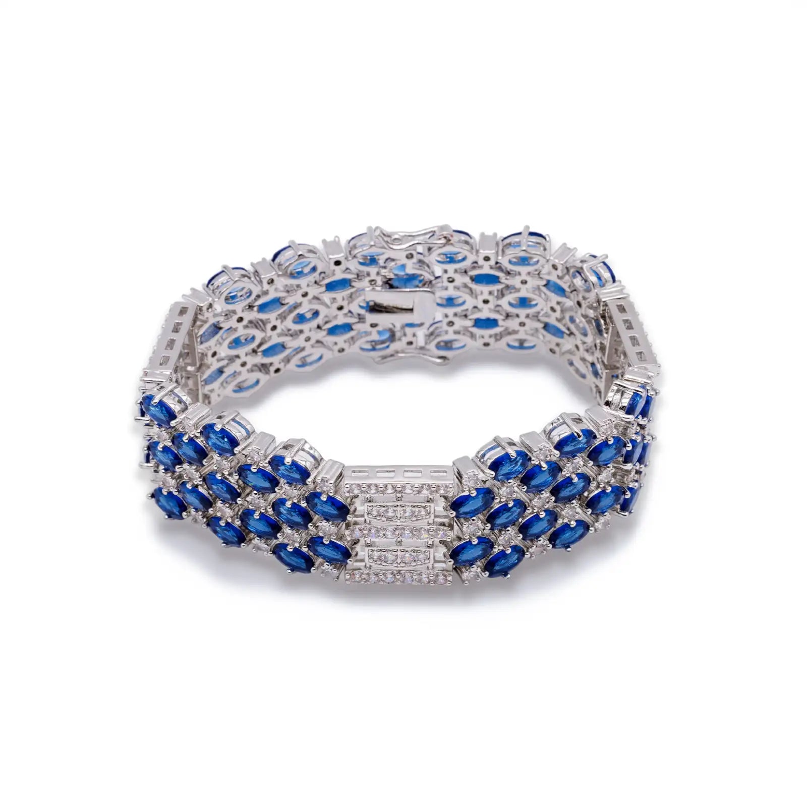 Armband silberfarben mit blauen Zirkonia