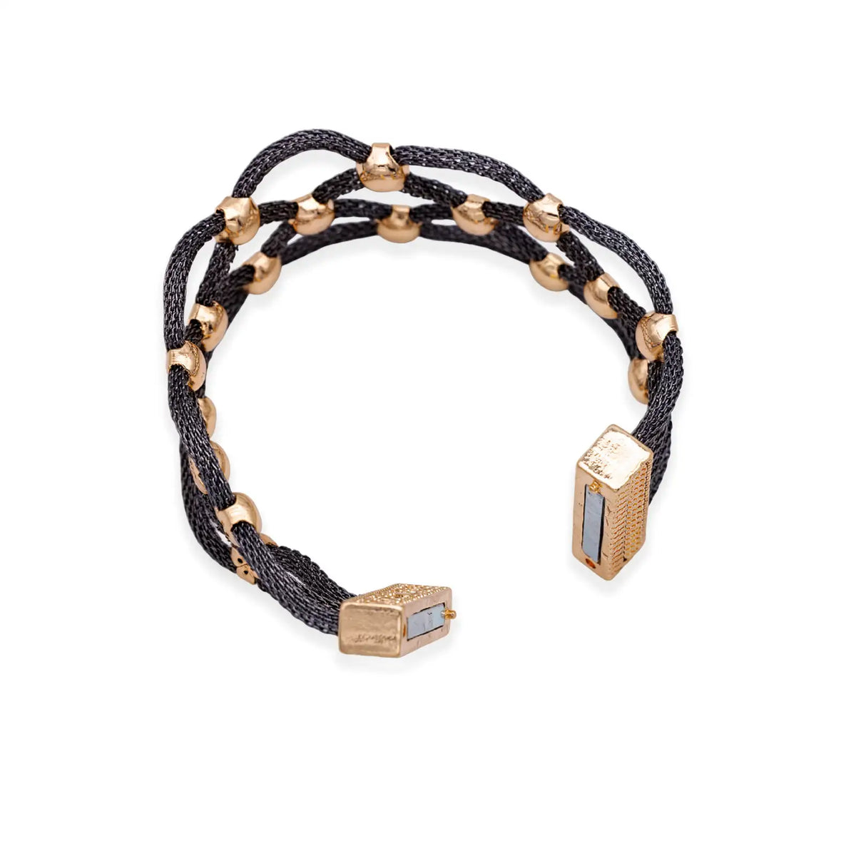 Armband anthrazit und goldfarben mit Magnetverschluss