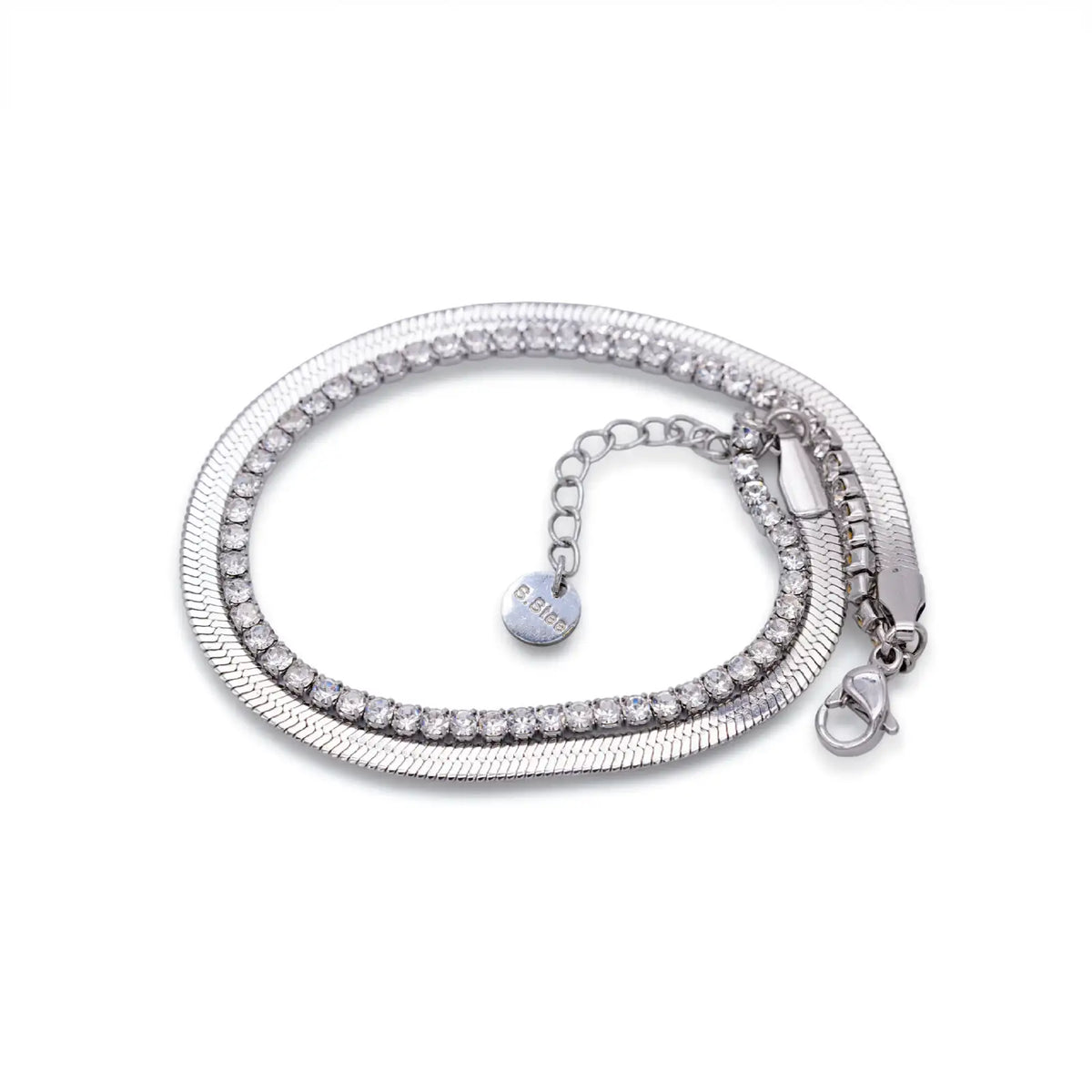 Armband silberfarben mit durchgehender Zirkonia-Reihe