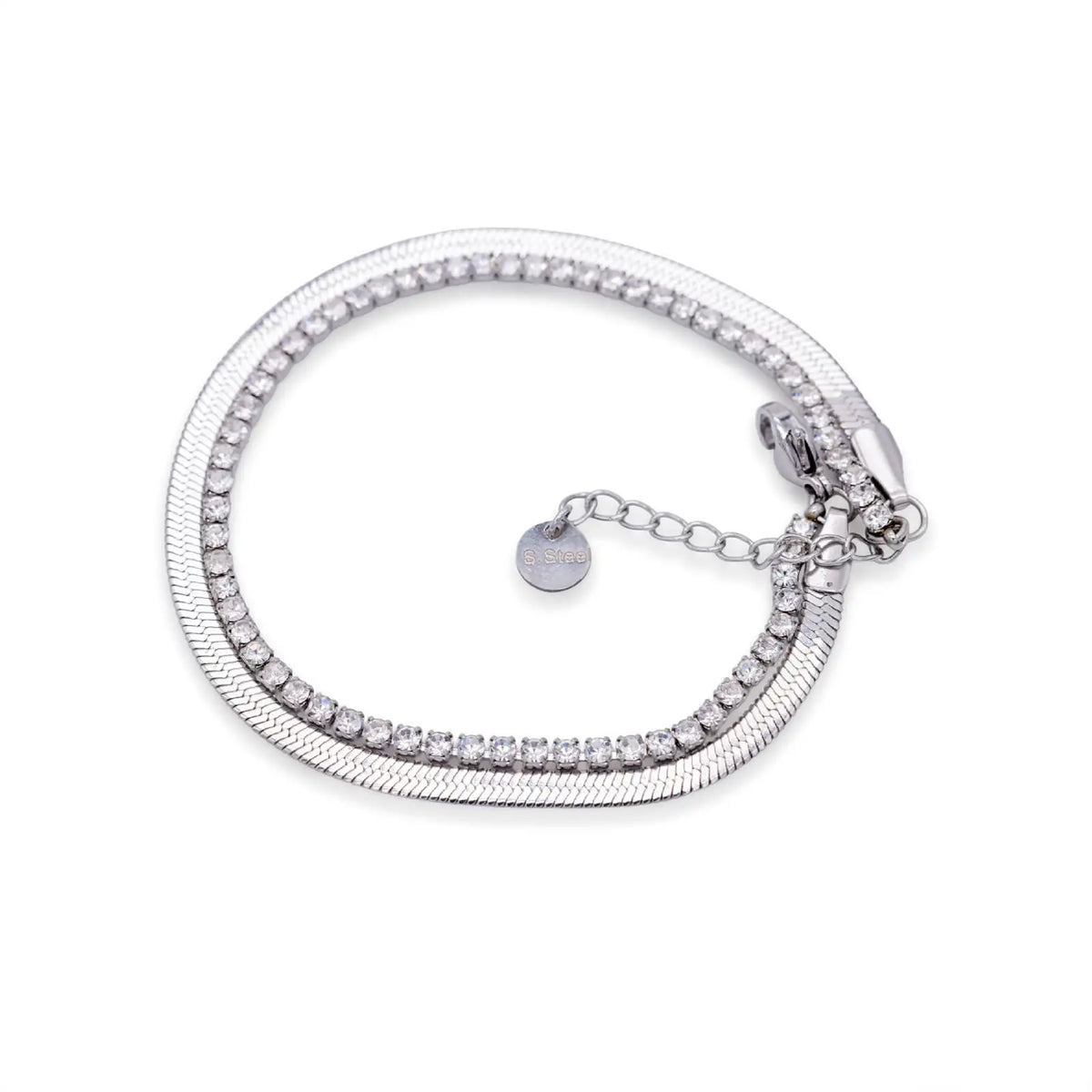 Armband silberfarben mit durchgehender Zirkonia-Reihe