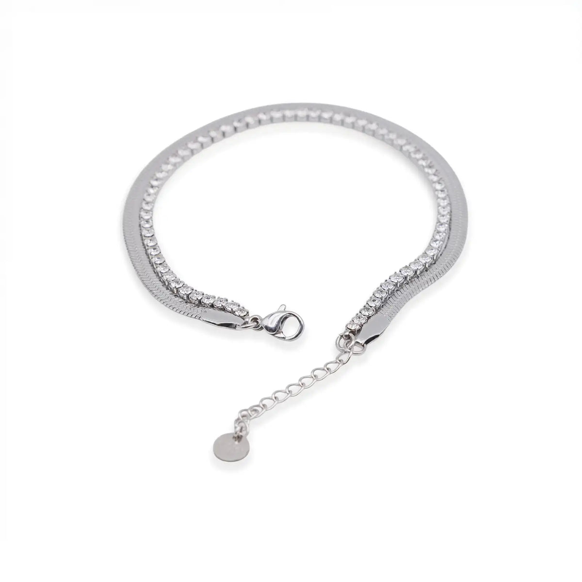 Armband silberfarben mit durchgehender Zirkonia-Reihe