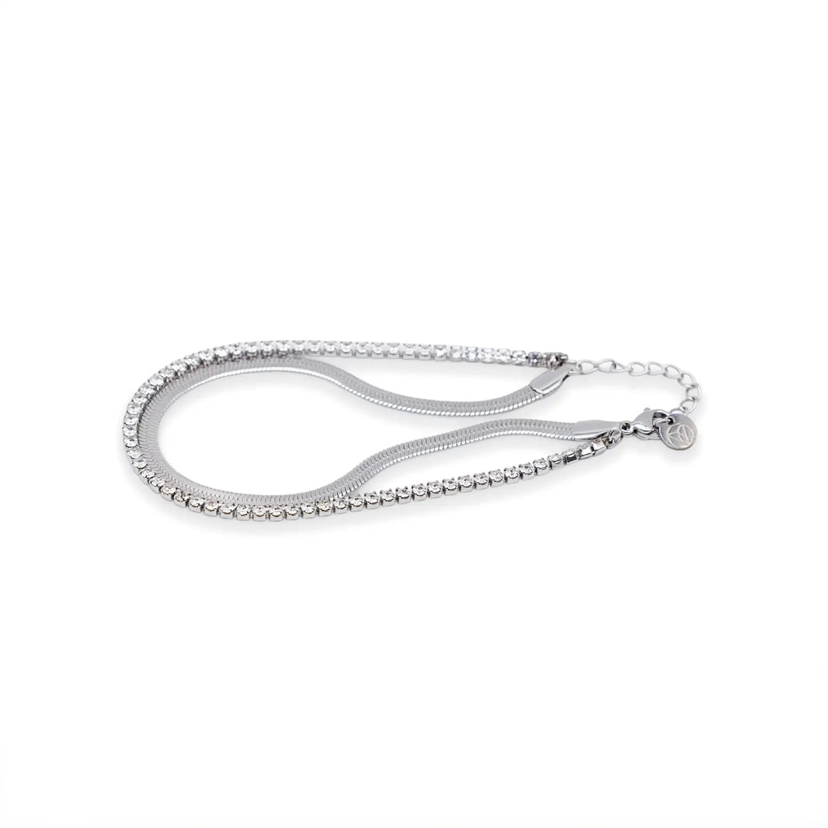 Armband silberfarben mit durchgehender Zirkonia-Reihe