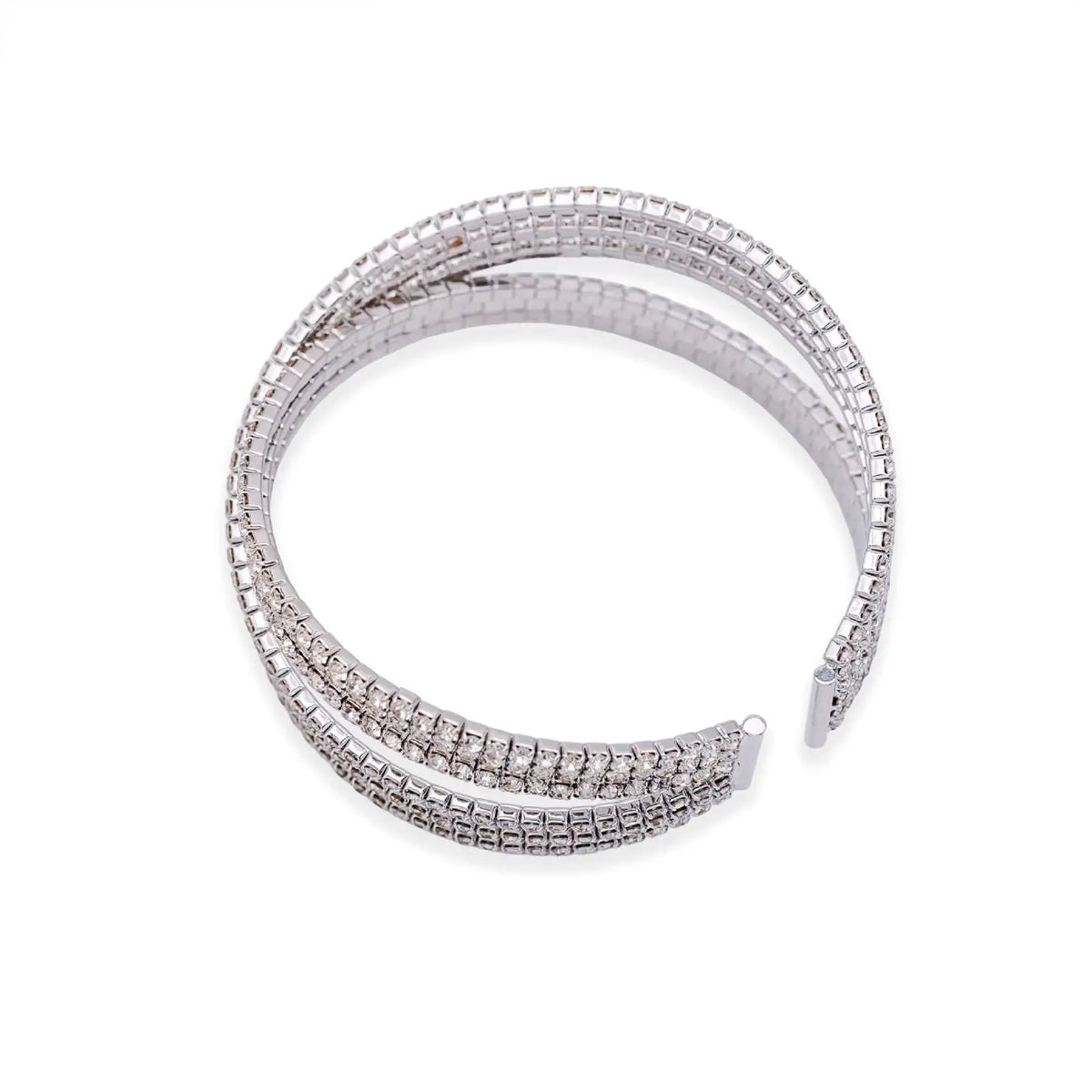 Crisscross-Armreif silberfarben mit Strass