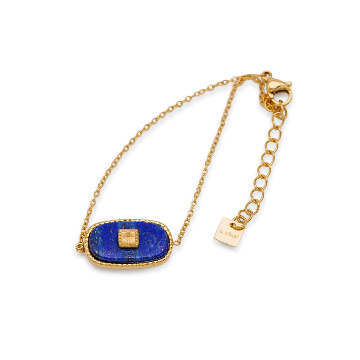 Goldfarbenes Armband mit Naturstein