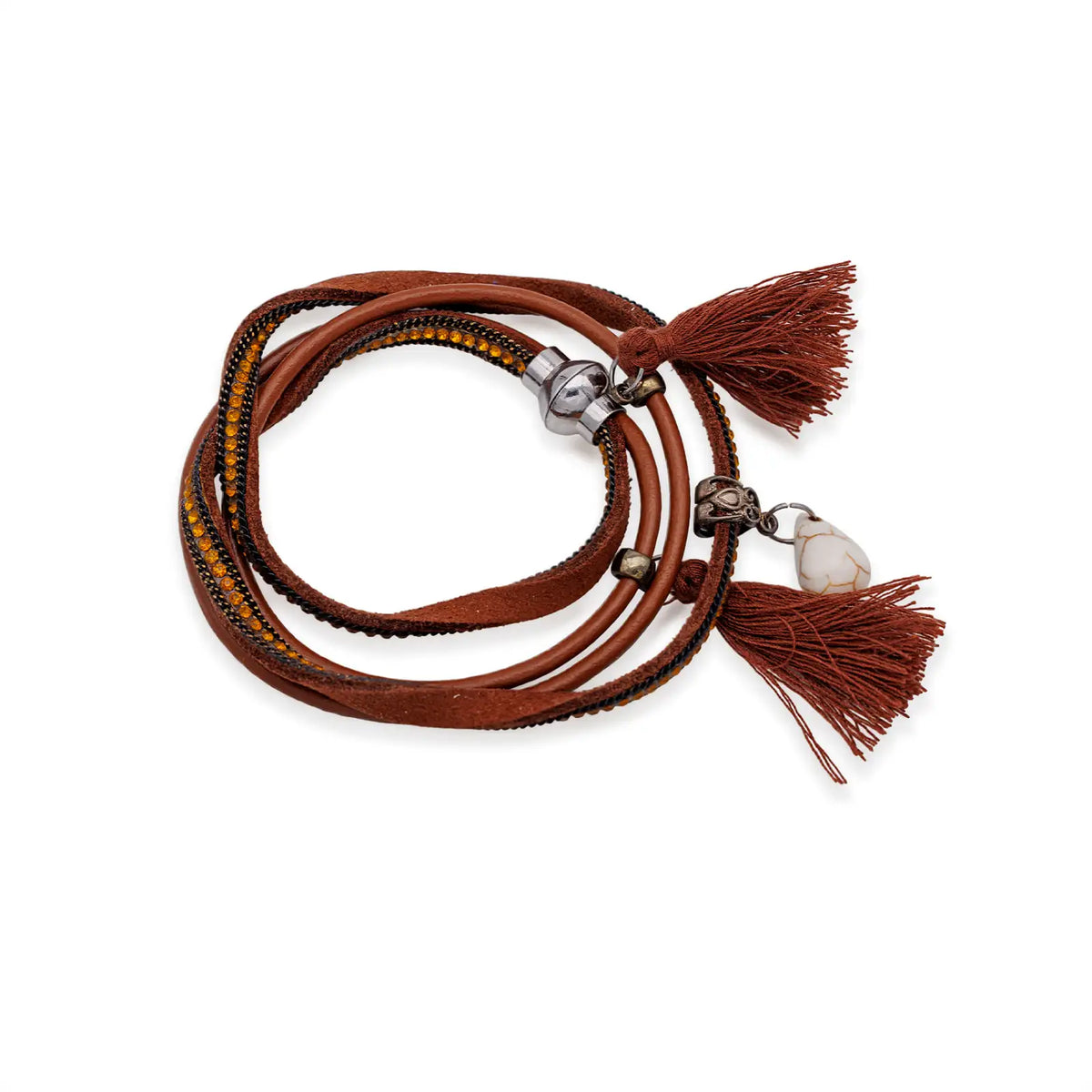 Lederarmband braun mit Magnetverschluss