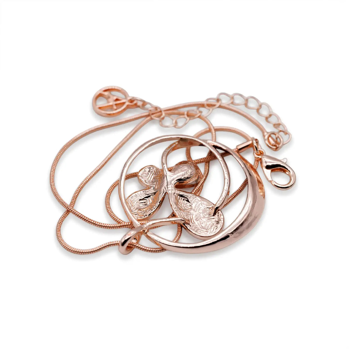 Roségoldfarbene Halskette mit Emaille-Anhänger