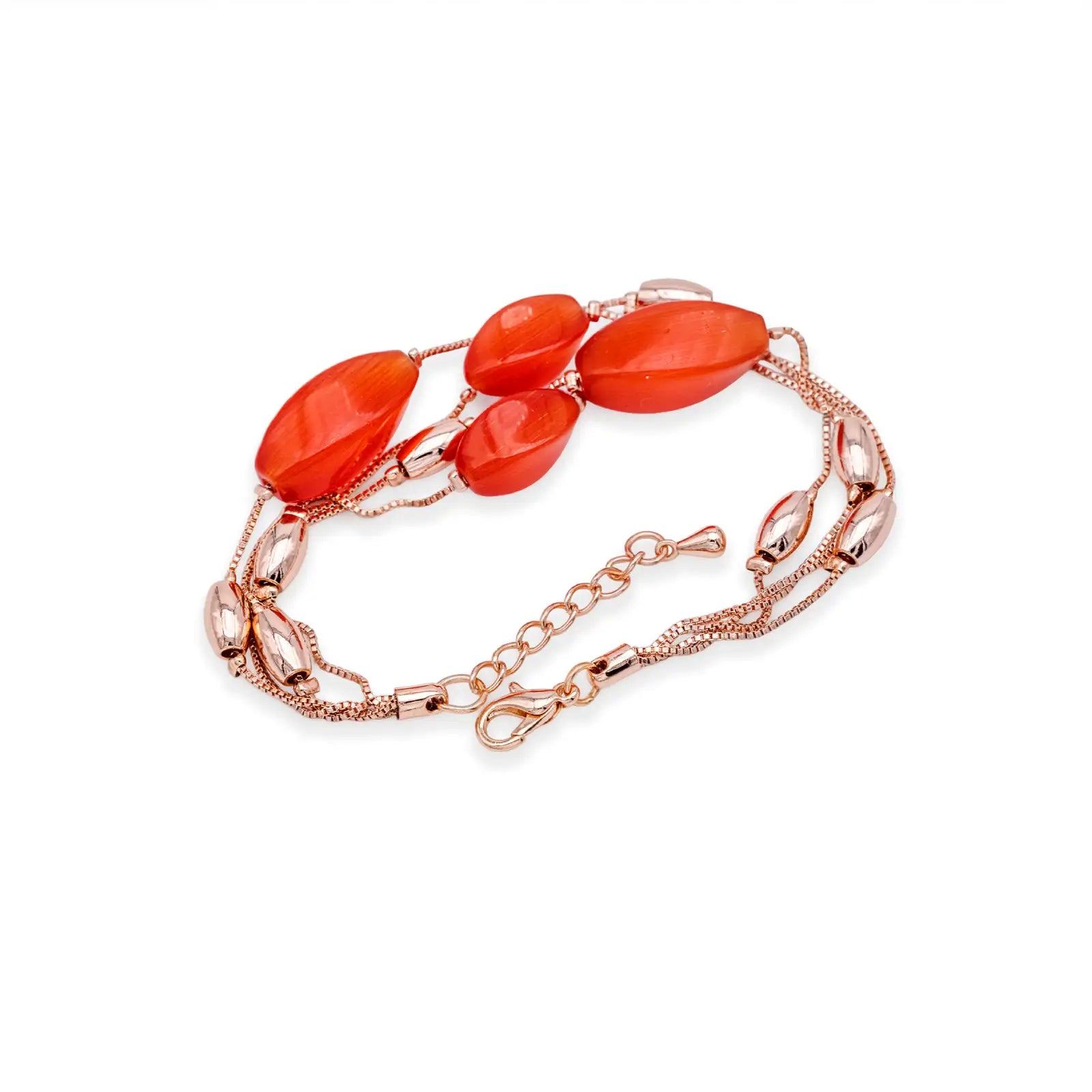Armband rotvergoldet mit roten Designelementen