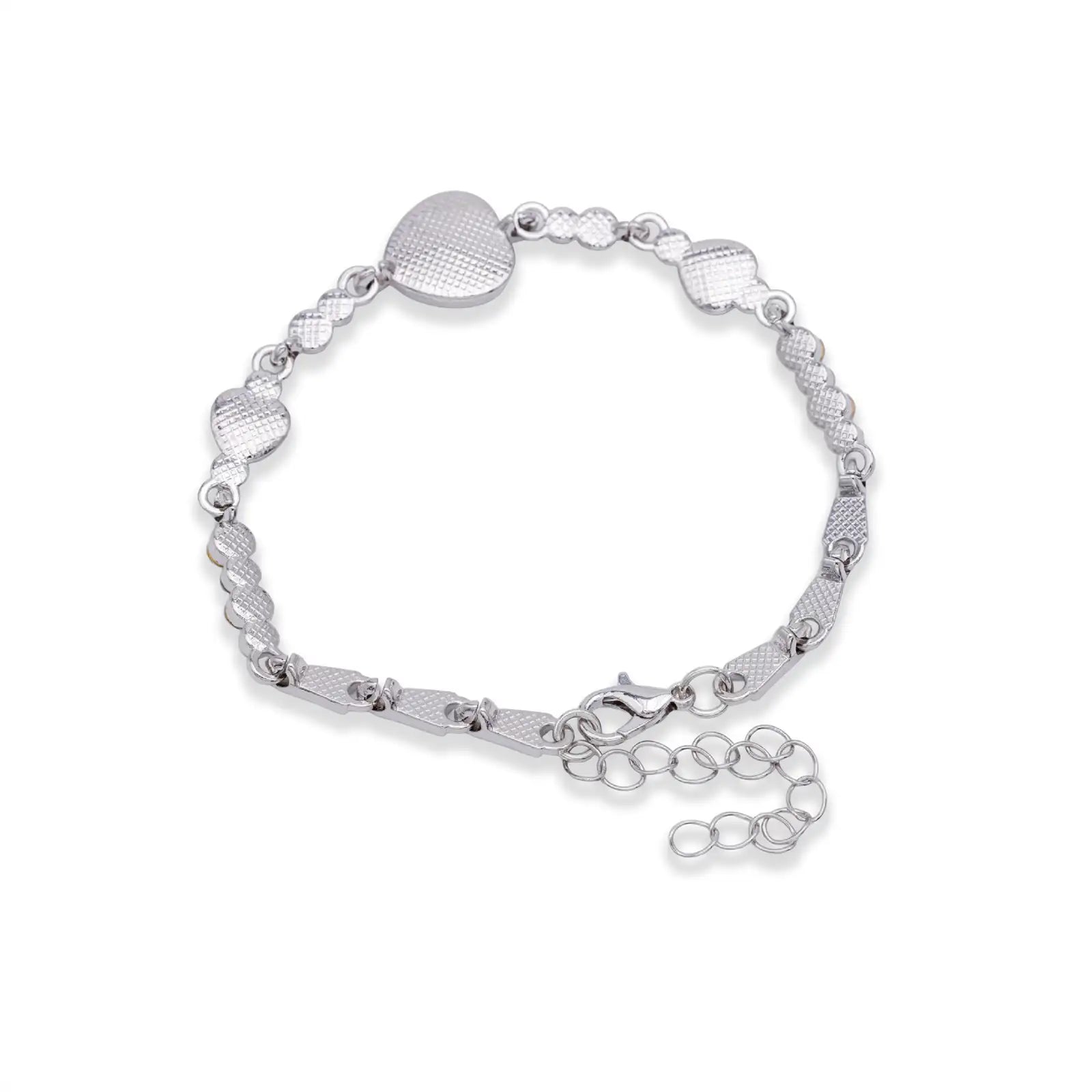 Armband silberfarben mit blauen Kristallherzen