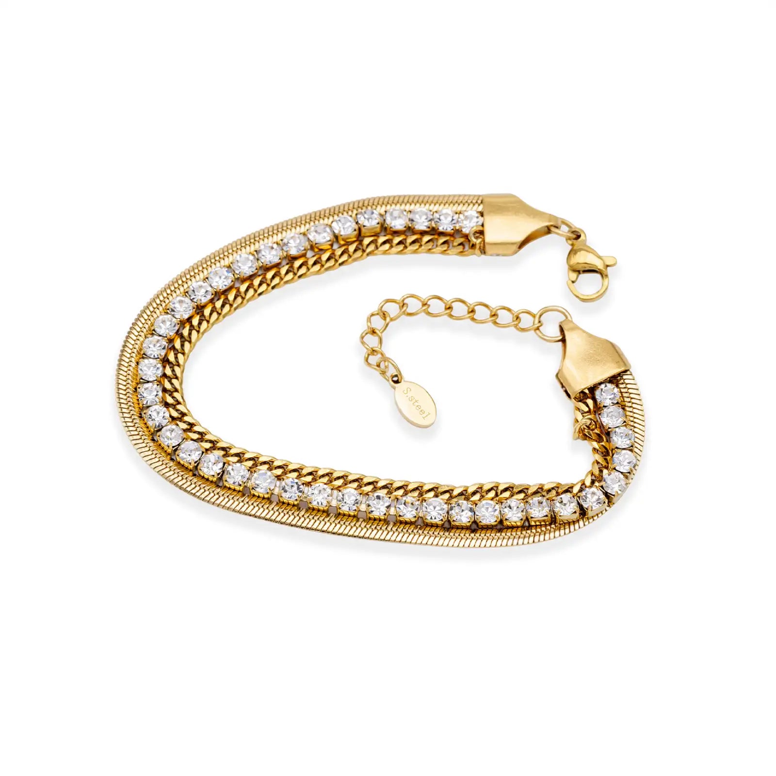 Armband goldfarben mit Zirkonia