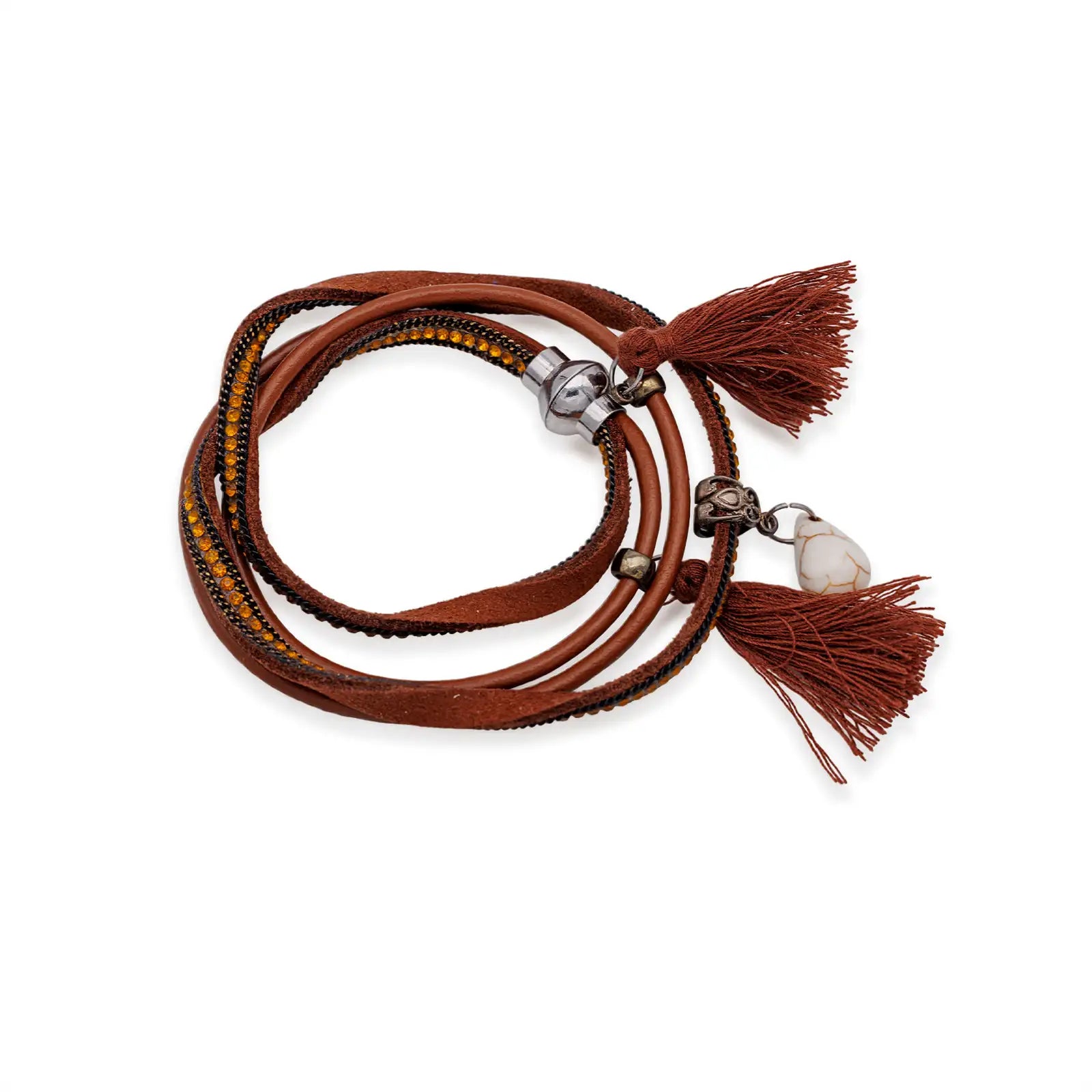 Lederarmband braun mit Magnetverschluss