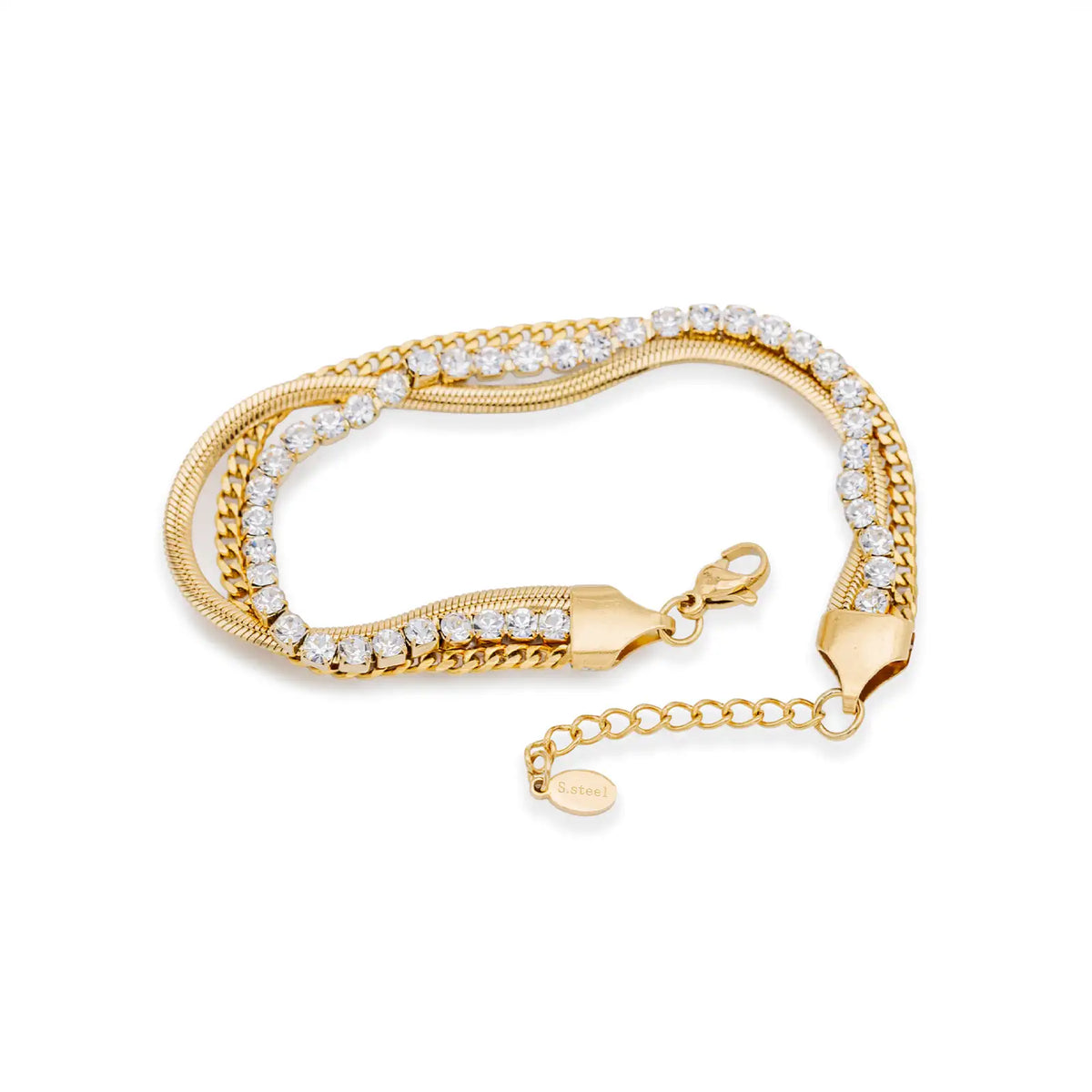 Armband goldfarben mit Zirkonia