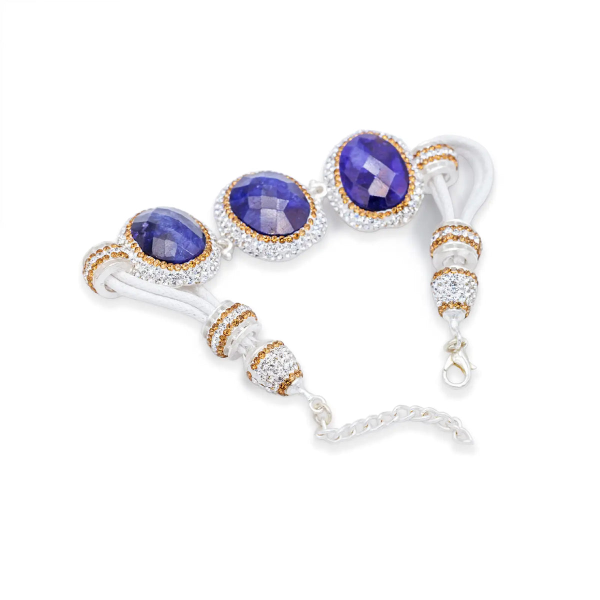 Armband mit saphirblauen Steinen und Kristallakzenten