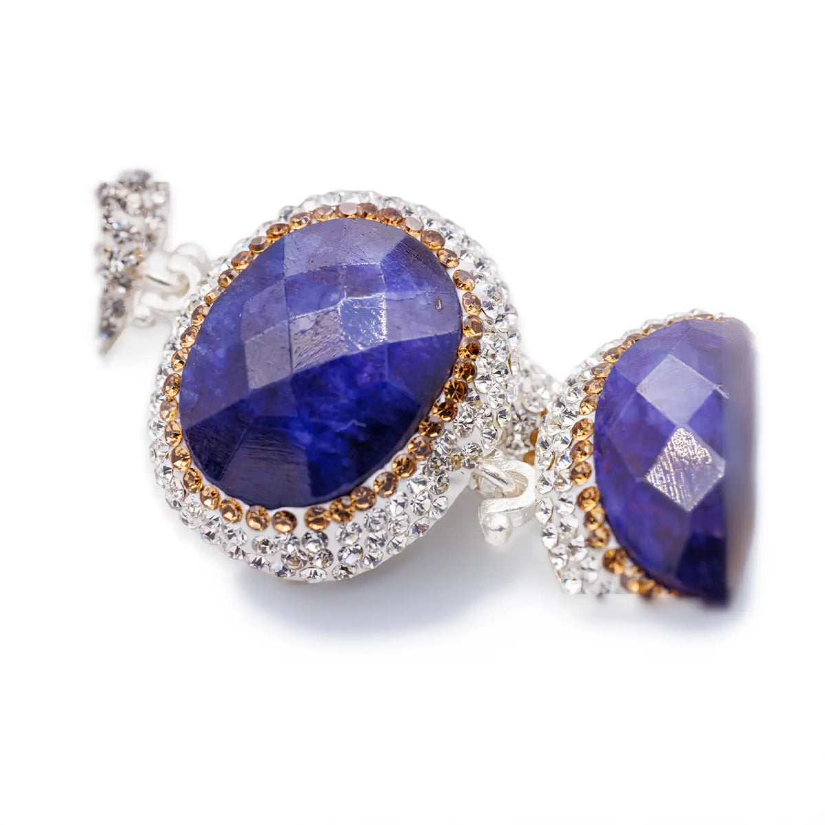 Armband mit saphirblauen Steinen und Kristallakzenten