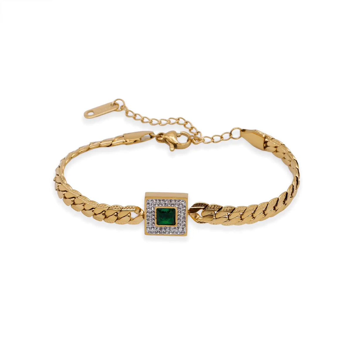 Armband mit smaragdgrünem Zirkoniastein