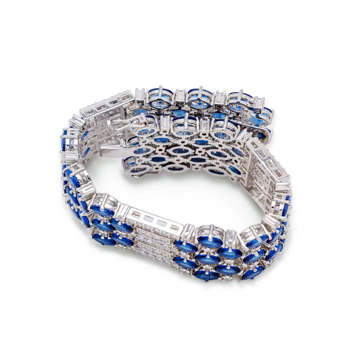 Armband silberfarben mit blauen Zirkonia