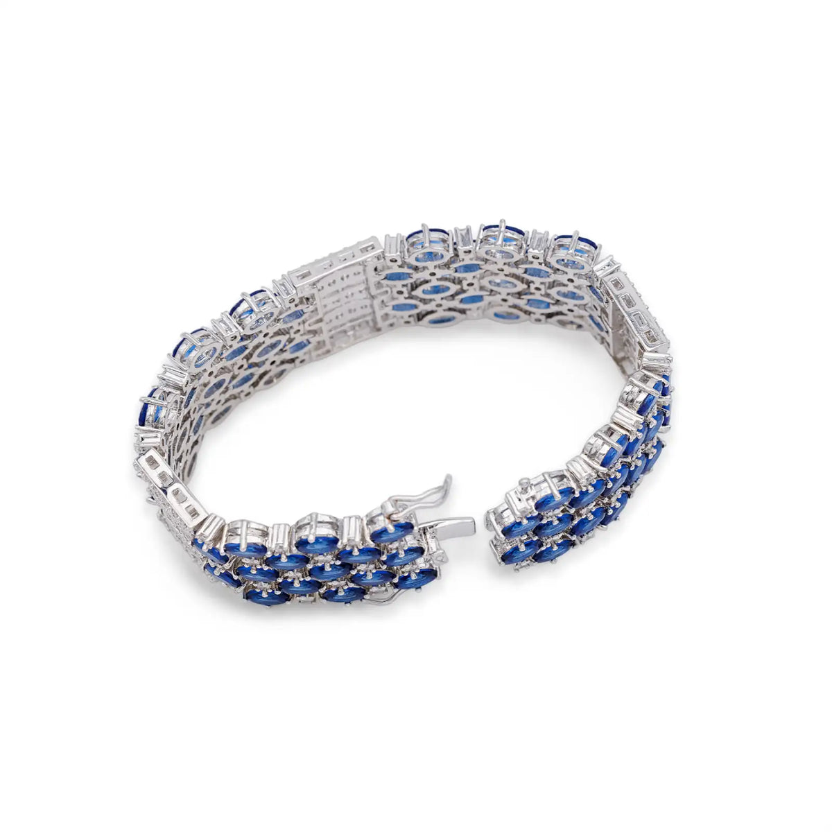 Armband silberfarben mit blauen Zirkonia