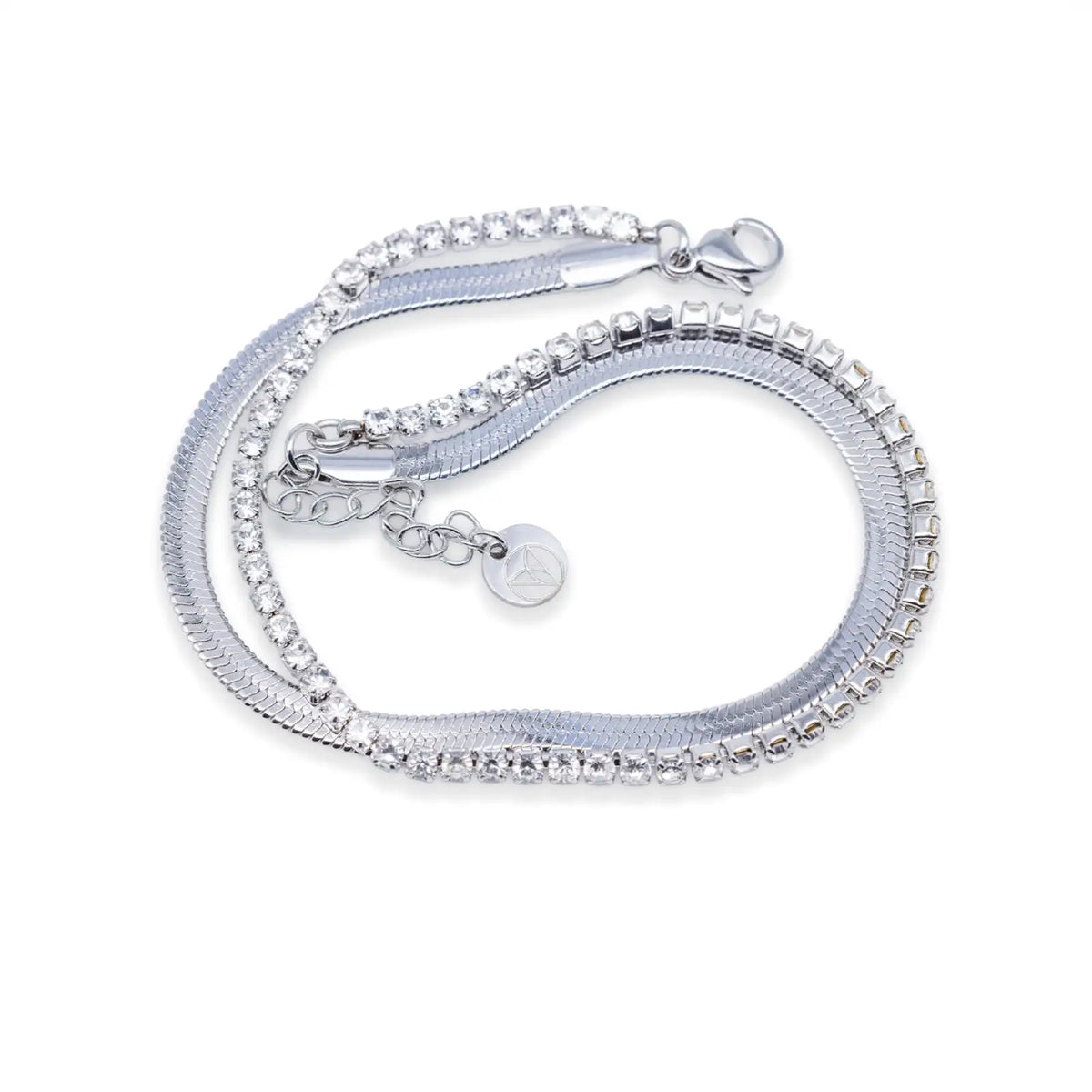 Armband silberfarben mit durchgehender Zirkonia-Reihe
