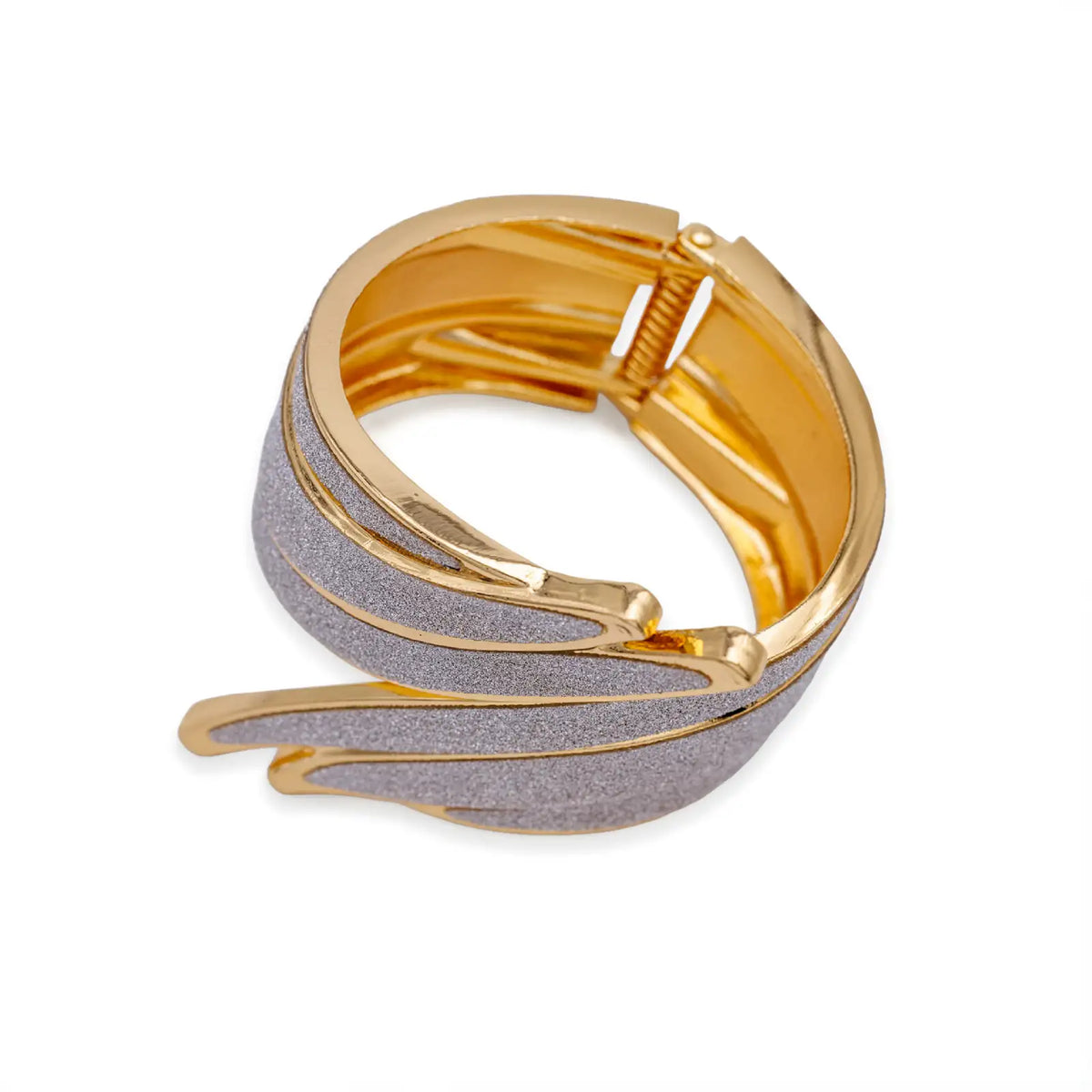 Armreif goldfarben mit Klappmechanismus