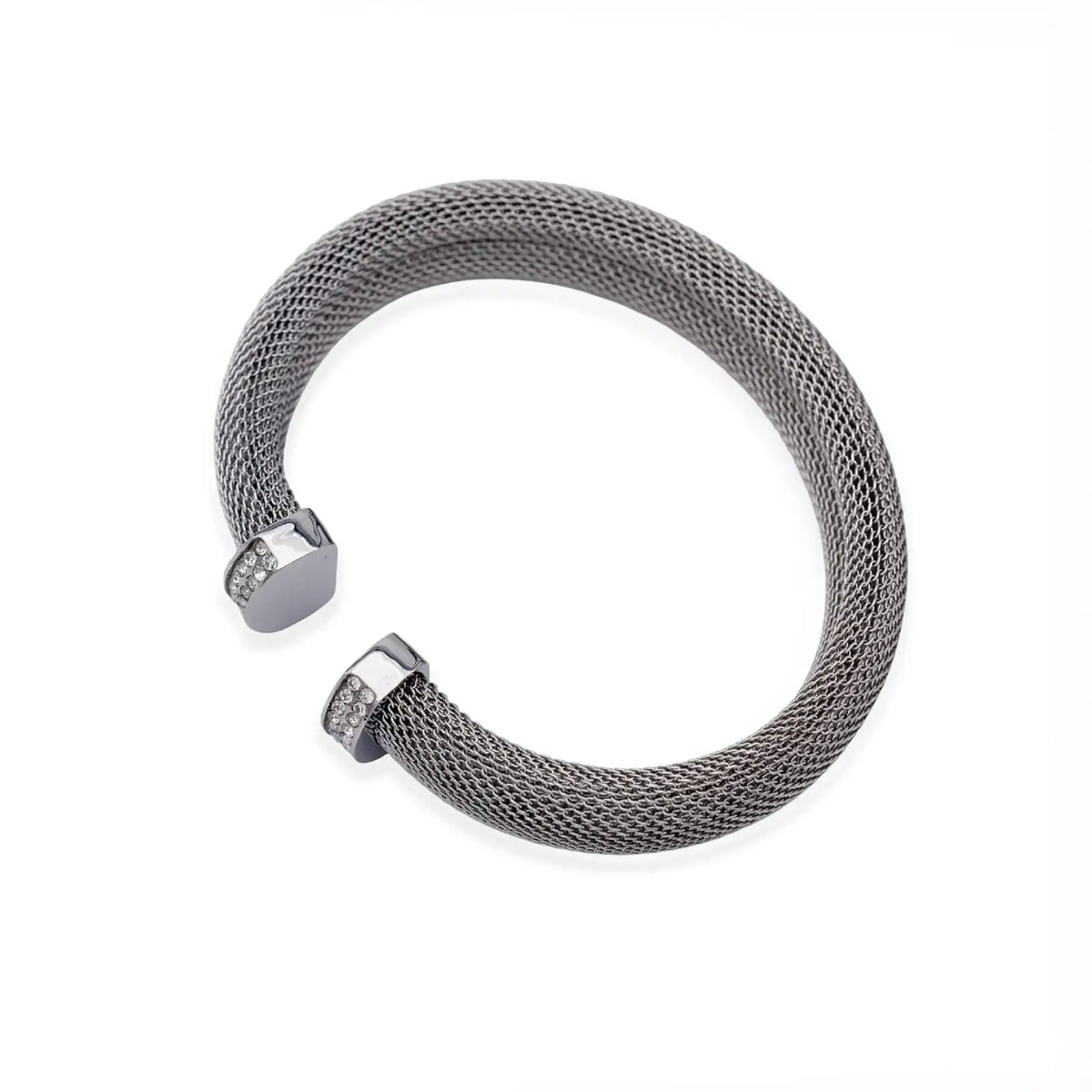Armreif silberfarben mit Mesh-Struktur
