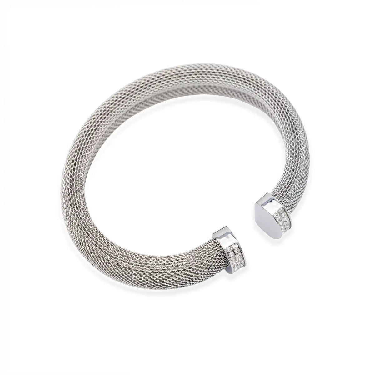 Armreif silberfarben mit Mesh-Struktur