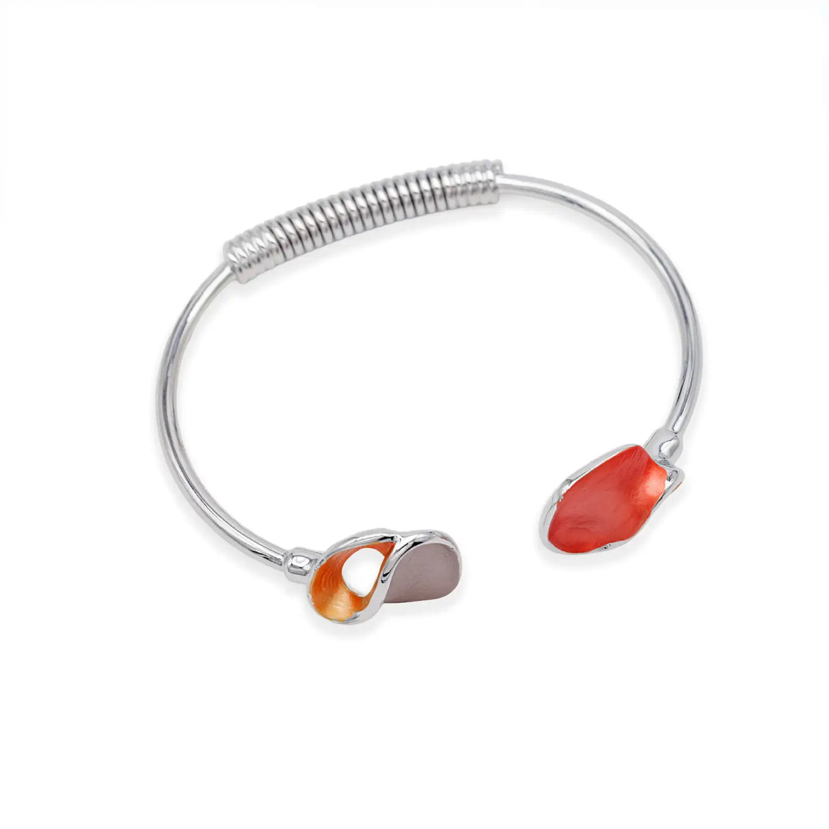 Armreif silberfarben mit orangen Akzenten