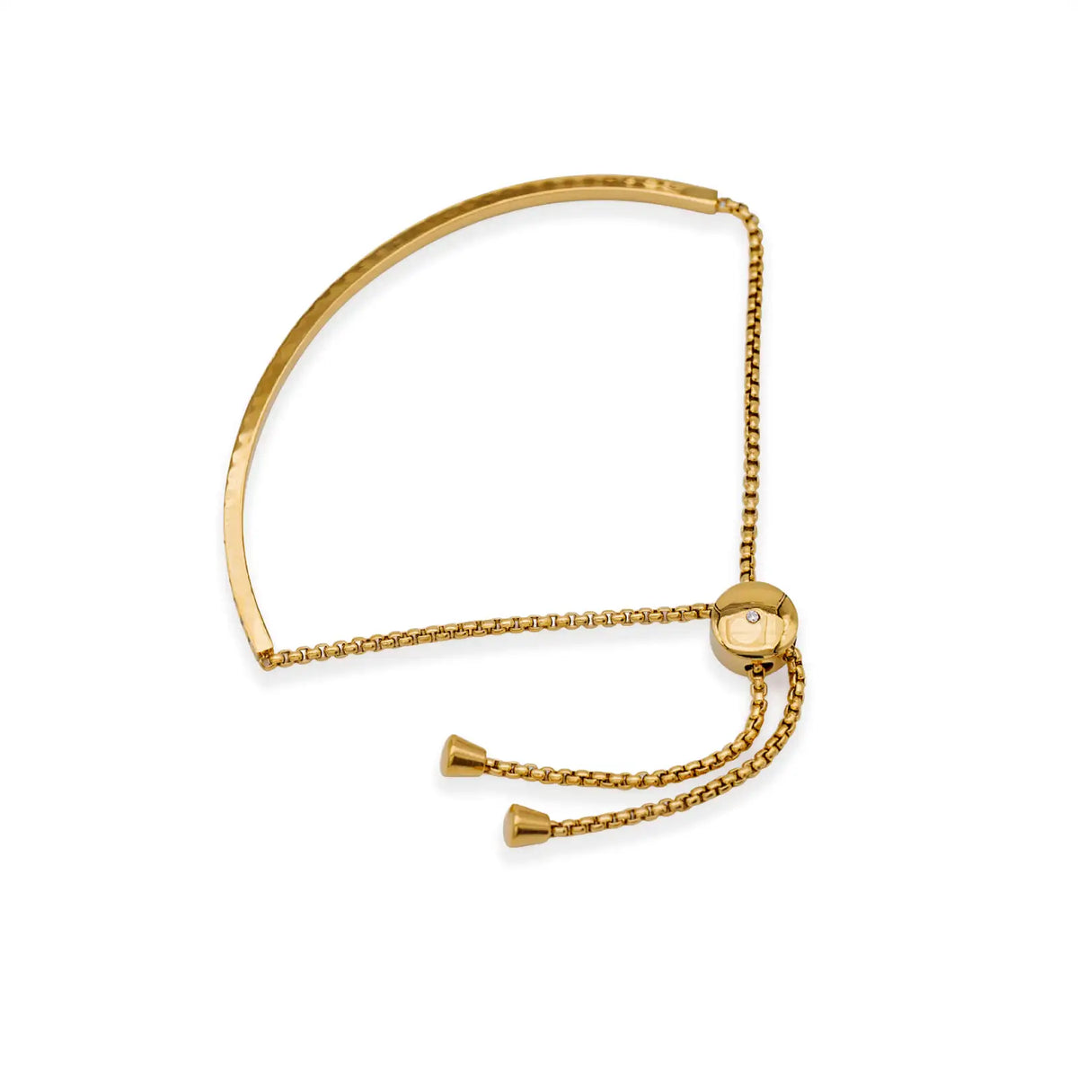Goldfarbenes Armband mit Kristalllinie