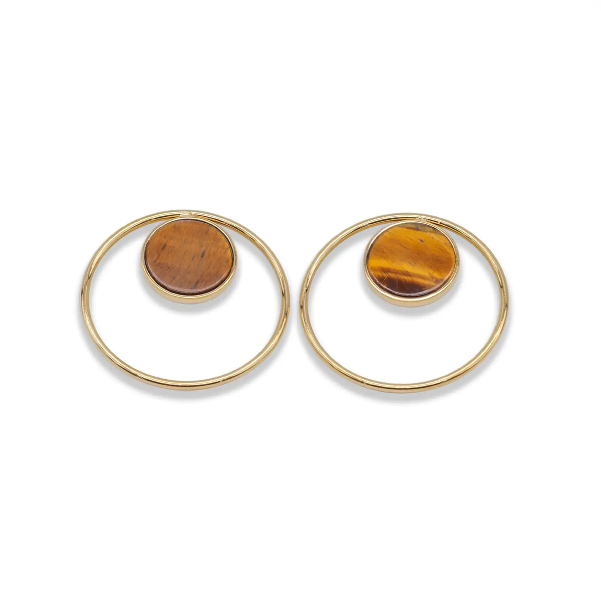 Ohrringe goldfarben mit Naturstein